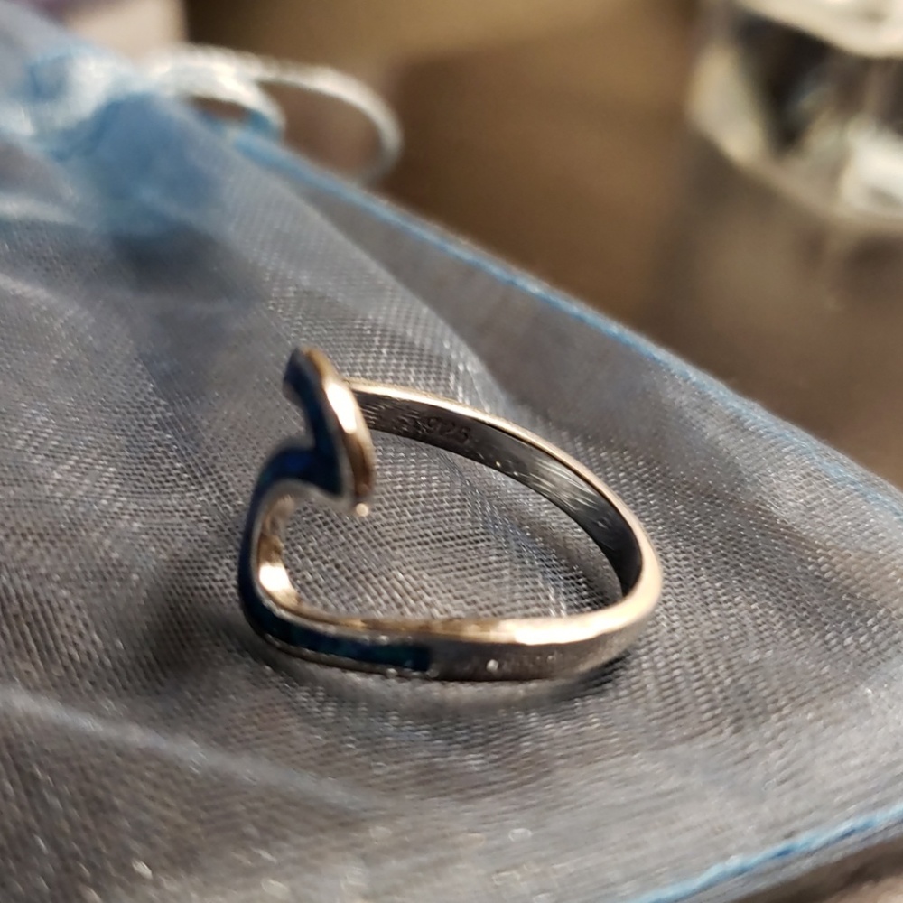 Blue Opal Wave Ring - image 5